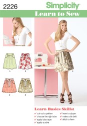 2226 SIMPLICITY EZ LEARN TO SEW FLARE SKIRT LENGTHS, BELT PATTERN 6-18 UNCUT